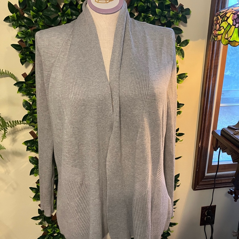 Verve Ami Light Gray Open Front Cardigan